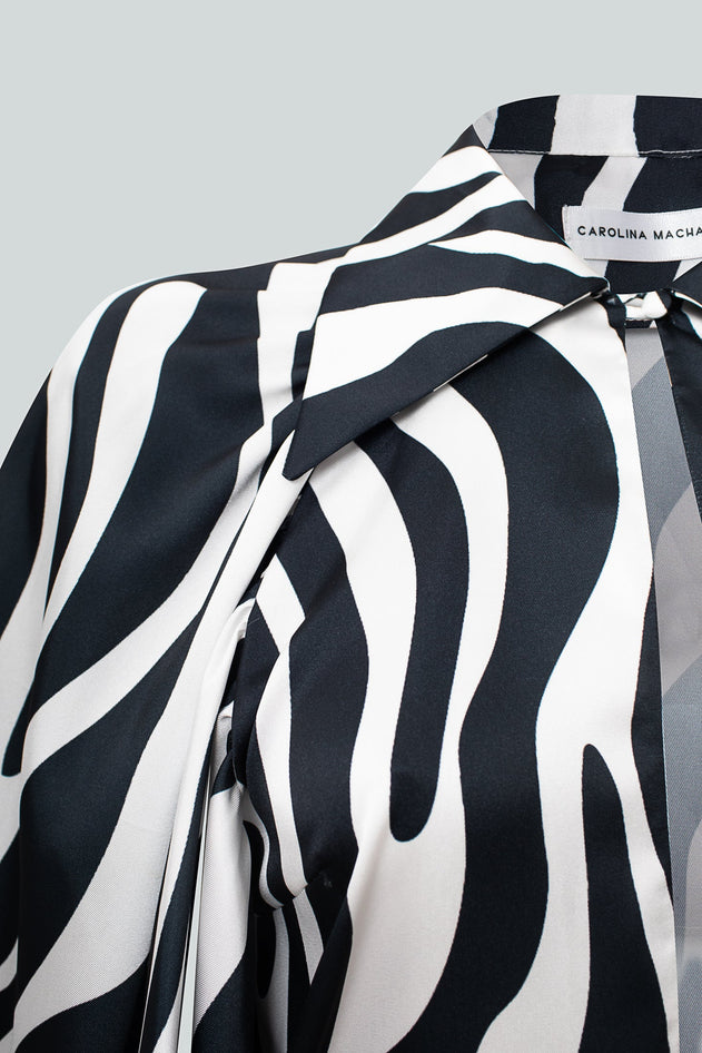 Glaze zebra bedrukte blouse