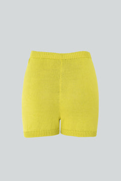 Bloem gebreide shorts geel