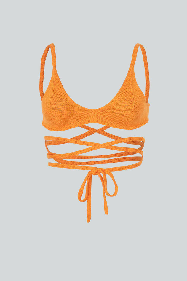 Mango gebreide bralette oranje