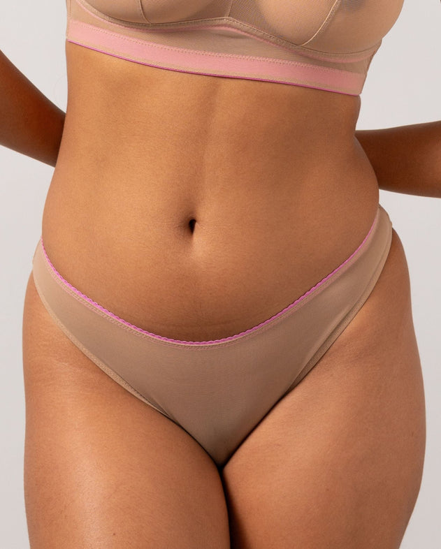 Mesh Bikini Briefs Sand Candy Pink