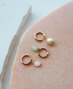 Quartzite Single Earring Green