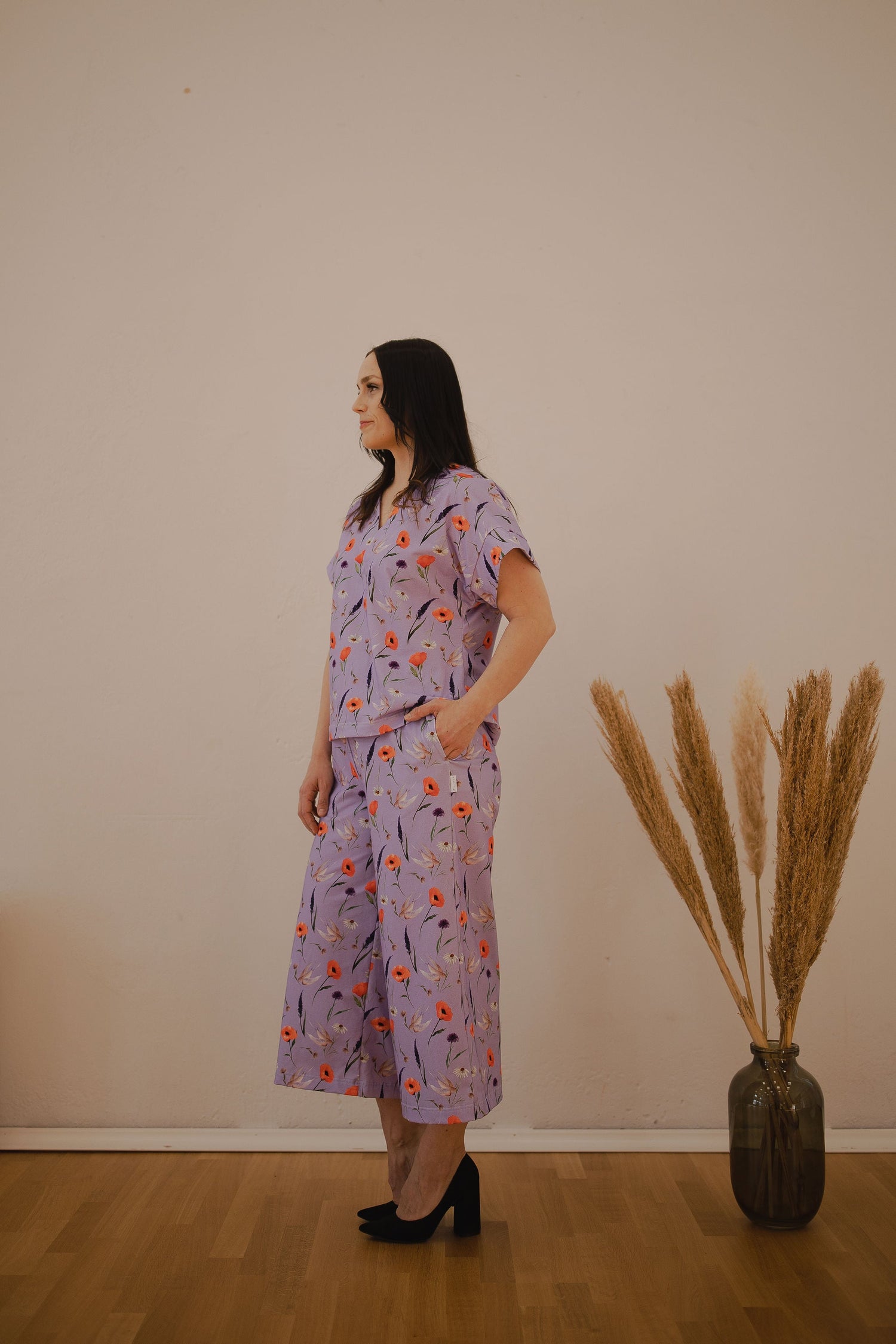 Riemu Culottes lavendel Kukkaniitty