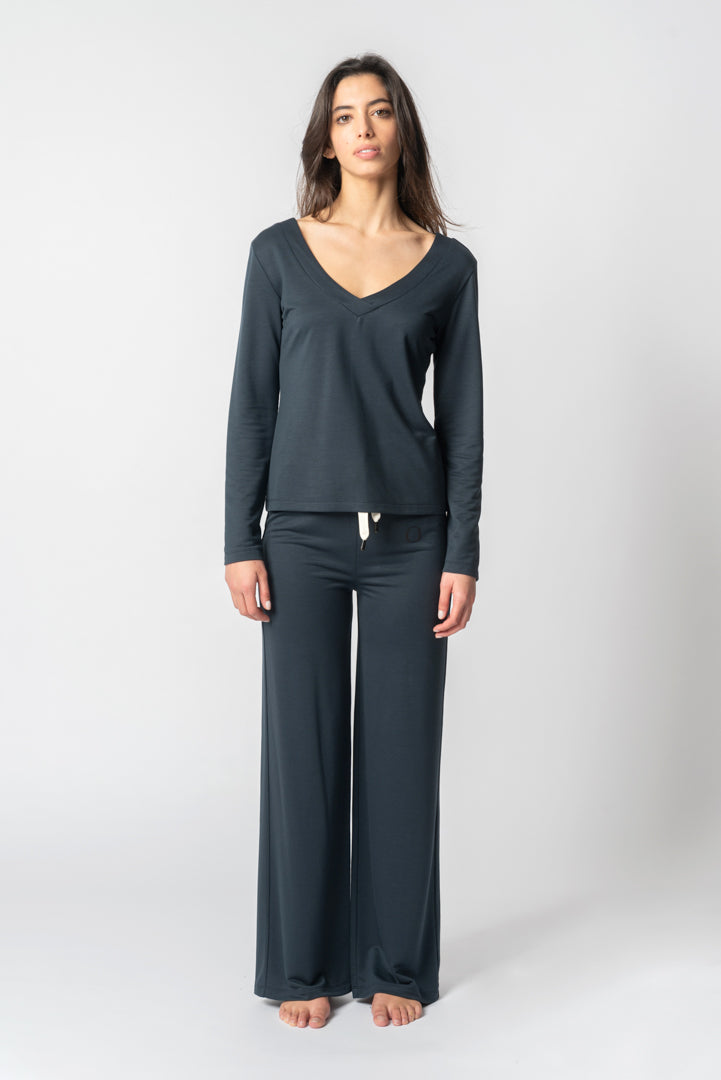 V-hals blouse met lange mouwen