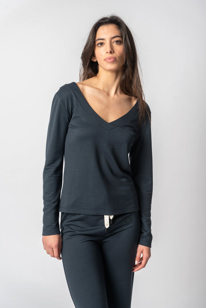 V-hals blouse met lange mouwen