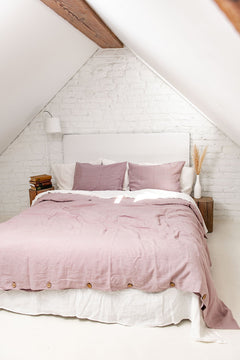 Linnen beddengoedset Dusty Rose