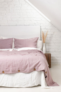 Linnen beddengoedset Dusty Rose