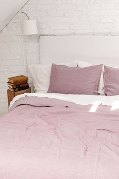 Linnen beddengoedset Dusty Rose