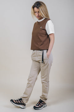 Dames's Color Block T-Shirt Cocoa Brown