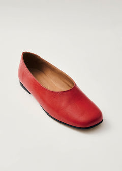 Edie Leather Ballet Flats Red