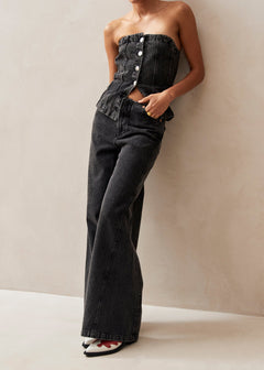 Magda Denim Pants Black