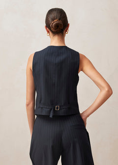 Poppy Vest Navy Blue