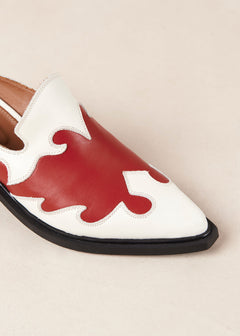 Weston Leather Mules Bicolor Red Cream