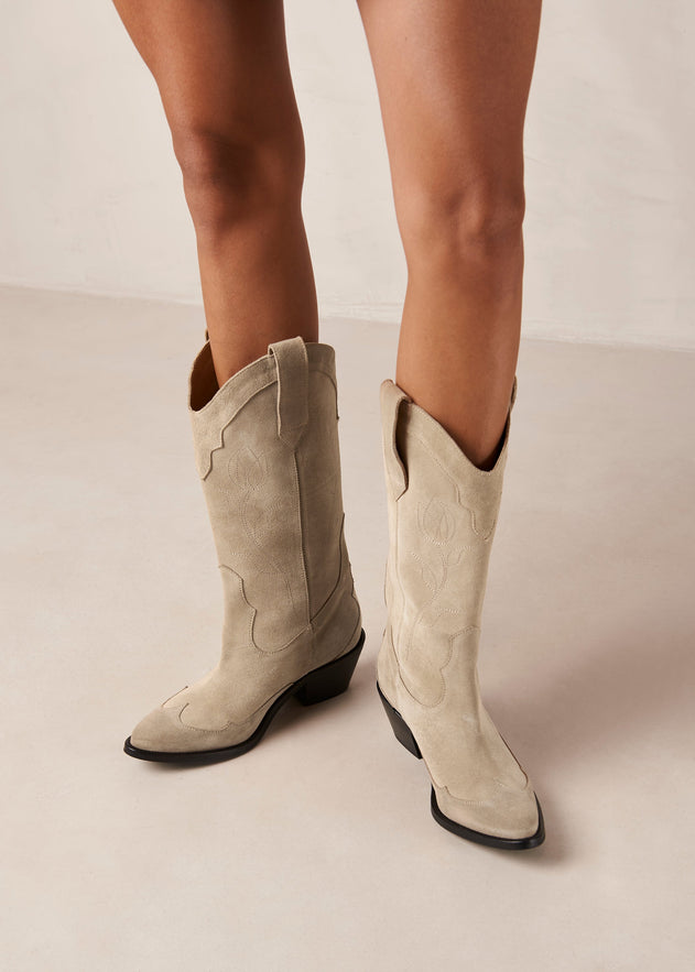 Liberty Suede Leather Boots Beige