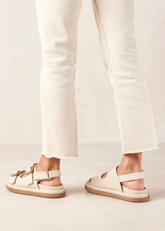 Harper Leather Sandals Cream