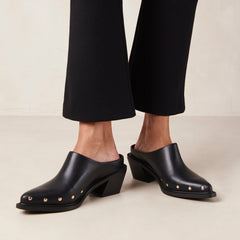 Lorenzo Leather Mules Black