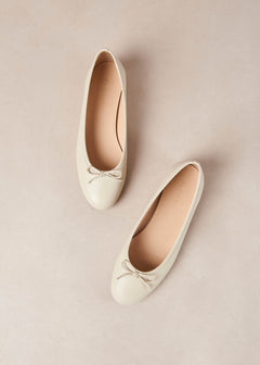 Oriana Leather Ballet Flats Cream White