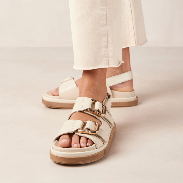 Harper Leather Sandals Cream