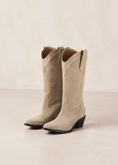 Liberty Suede Leather Boots Beige