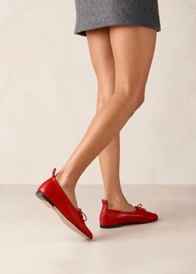 Rosalind Leather Ballet Flats Red