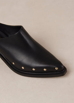 Lorenzo Leather Mules Black