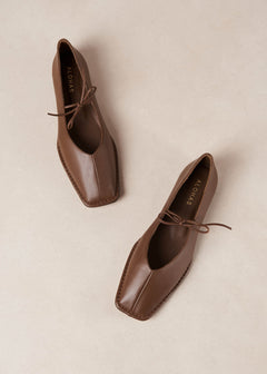 Sway Leather Ballet Flats Chestnut Brown