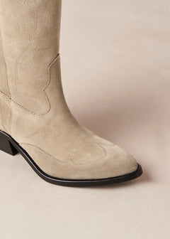 Liberty Suede Leather Boots Beige