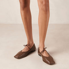 Sway Leather Ballet Flats Chestnut Brown