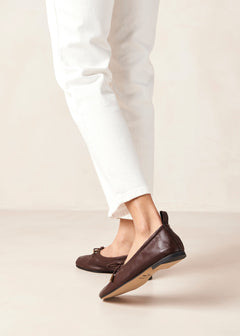 Rosalind Leather Ballet Flats Brown