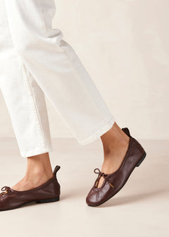 Rosalind Leather Ballet Flats Brown