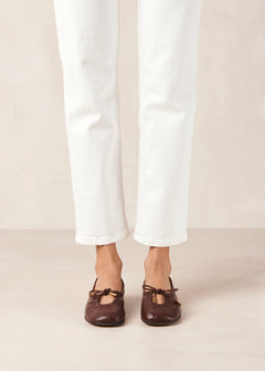 Rosalind Leather Ballet Flats Brown