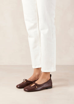 Rosalind Leather Ballet Flats Brown