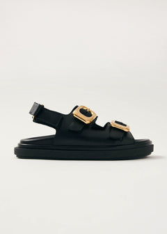 Daria Leather Sandals Black
