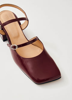 Withnee Onix Leather Pumps Burgundy Red