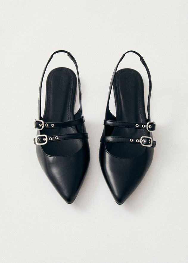 Wren Leather Ballet Flats Black