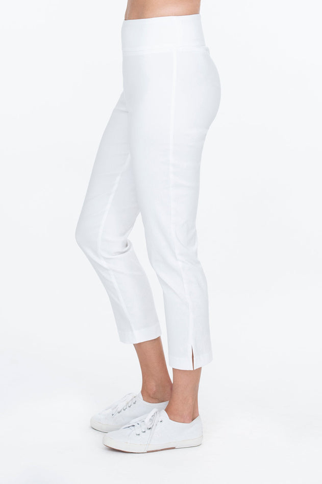 Eeva Slit Capri Trousers White