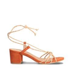 Holly Oranje Vegan Heeled Cross Sandalen