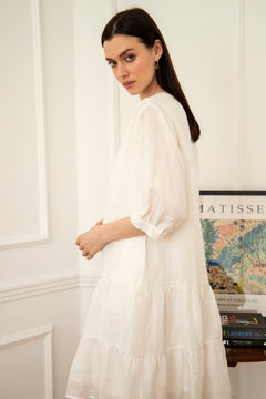 Jasmine linnenjurk wit
