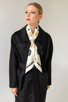 Oversized kasjmier jas zwart