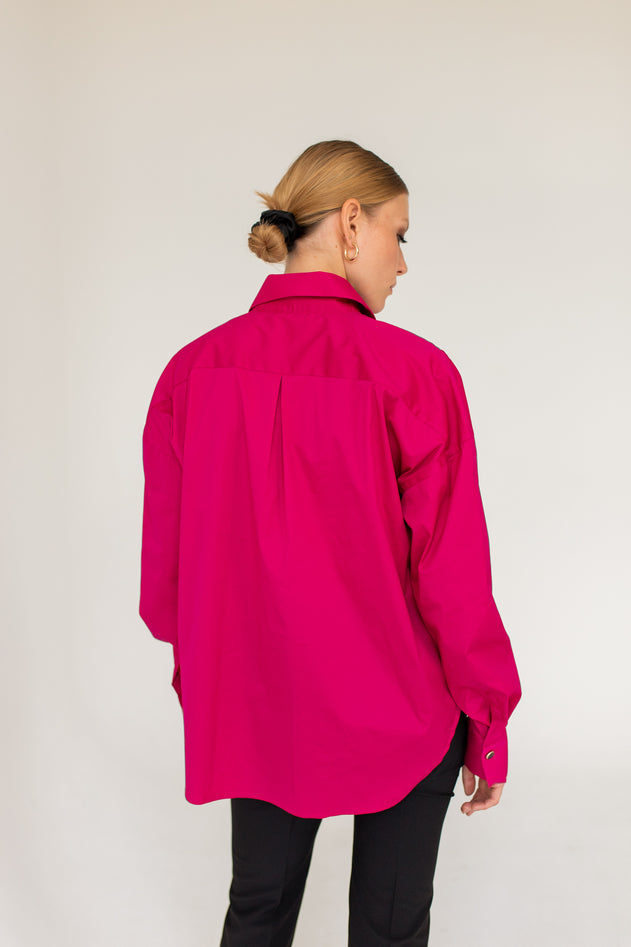 Klassiek oversize shirt fuchsia