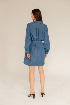 Denim overhemd jurk
