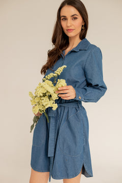 Denim overhemd jurk