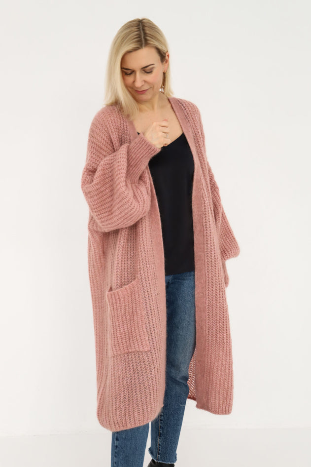 Cardigan Mohair Alpaca Pink