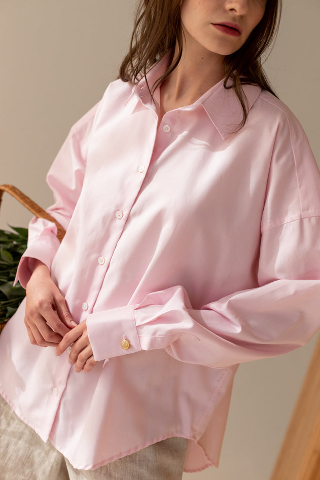 Klassiek oversized shirt roze