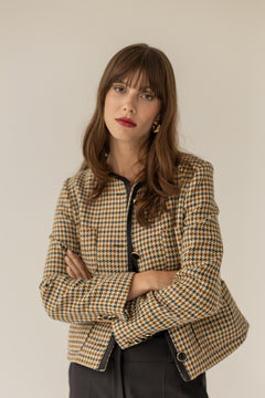 Jane Jacket Houndstooth Print