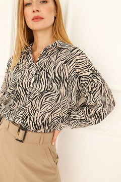 Zebra zijde shirt