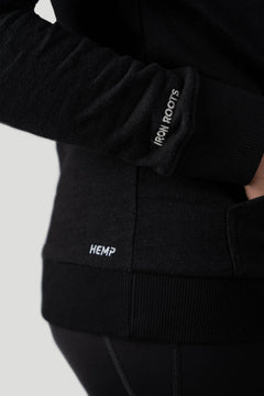 Hempprestaties voor dameshemelzaken full-zip hoodie zwart