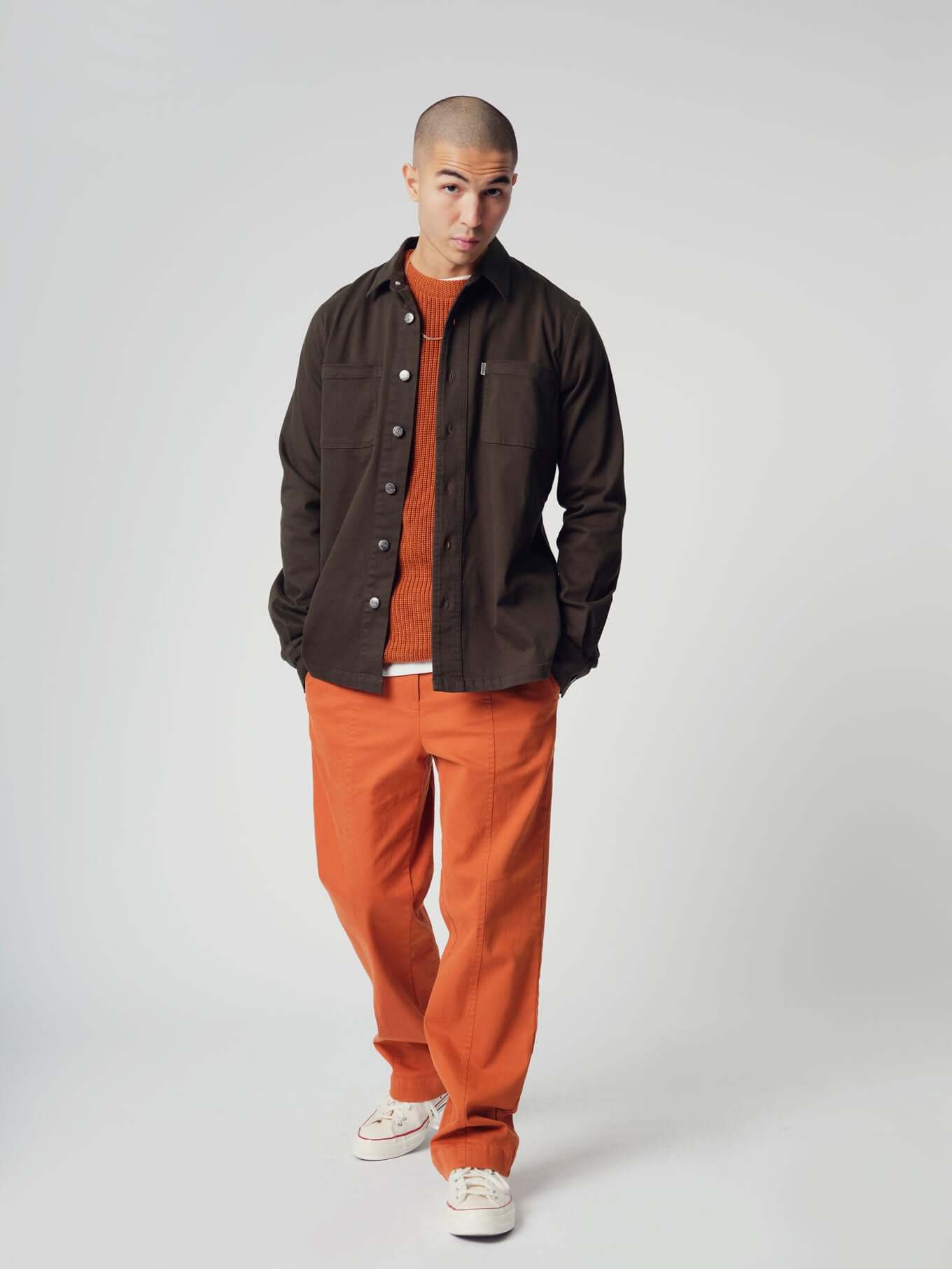 Jean Katoenen Overhemd Khaki