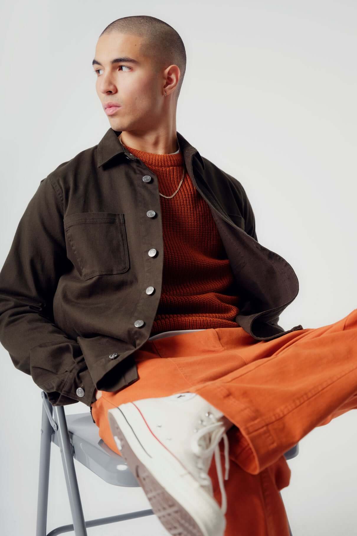 Jean Katoenen Overhemd Khaki