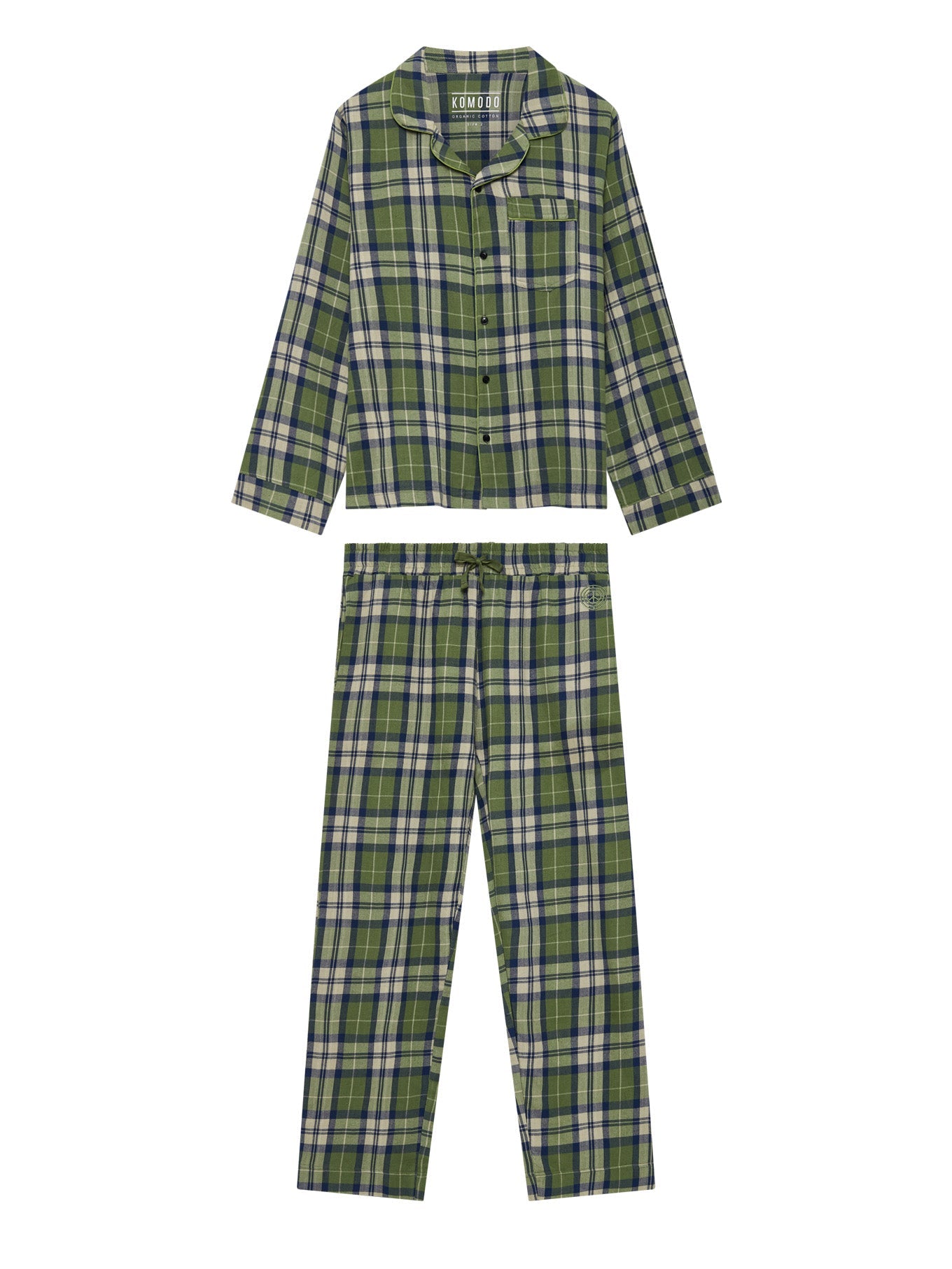 Jim Jam Katoenen Pyjamaset voor Dames Dennengroen