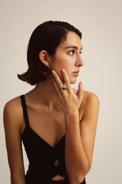 Onix Stamp Ring Gold